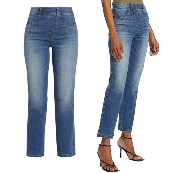 SPANX Denim - SPANX Pull-On Jeans Straight Leg Blue Small